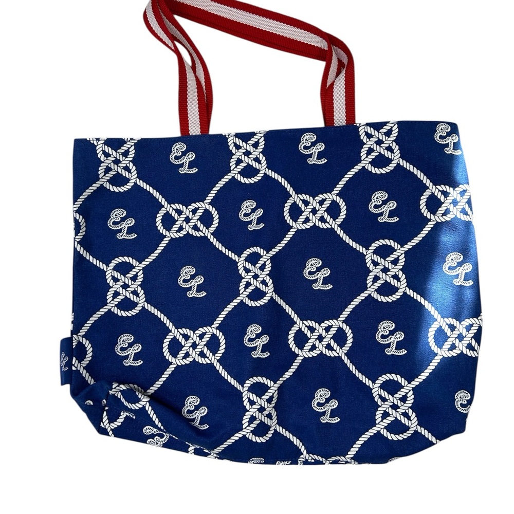 Estee Lauder Nautical Canva Bag With Rope Design Summer Coastal Cruise Vacation